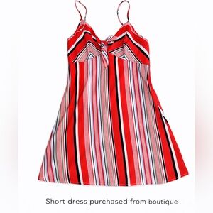 Red Striped Sleeveless Dress
